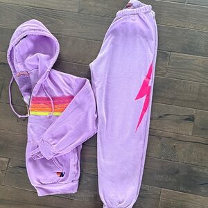 Aviator Nation- women’s sweatsuit set- purple size S.